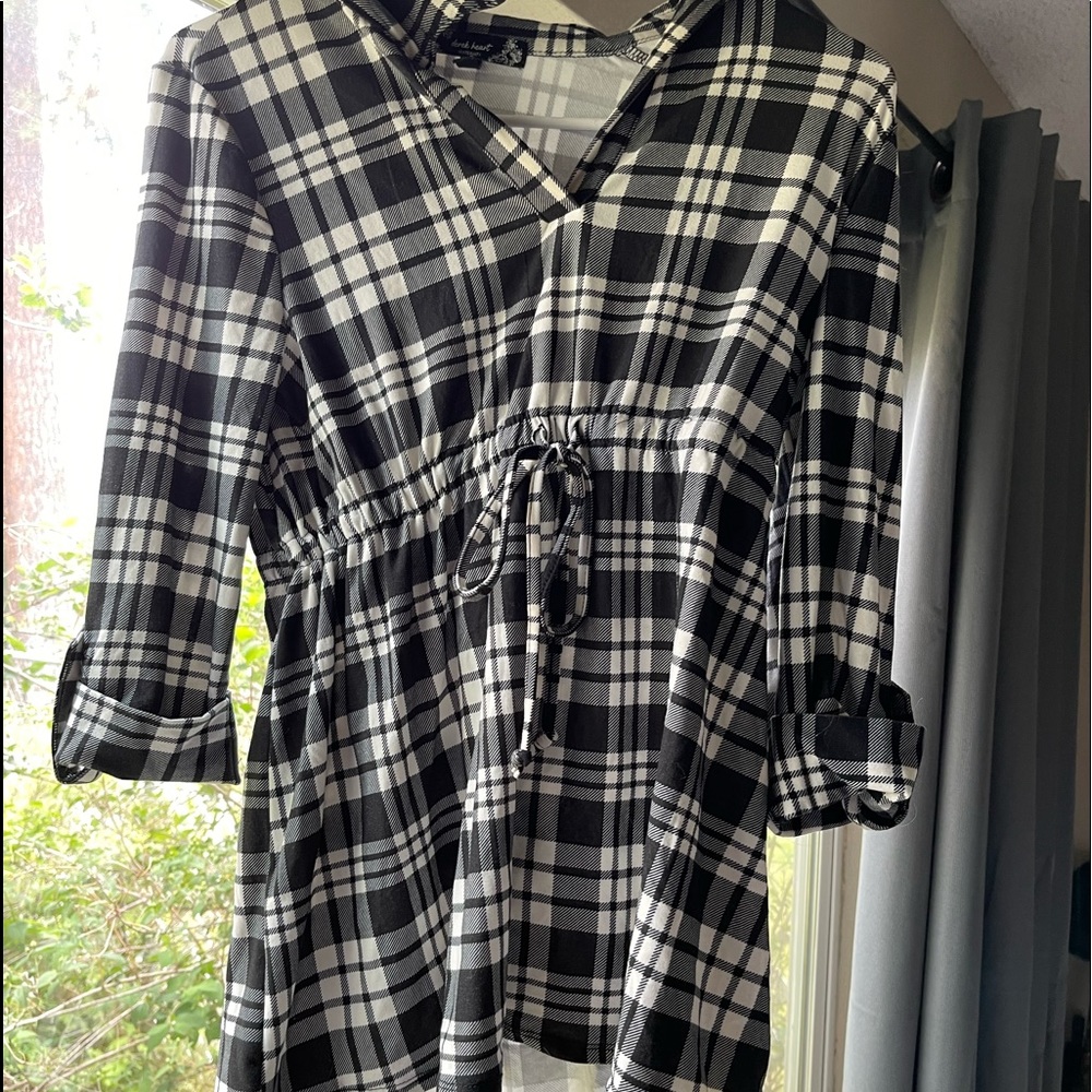 Soft plaid long sleeve blouse